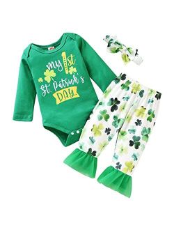 Reokoou Boy St. Patrick's Day Valentine Shirt Long Sleeve Rainbow Shirt Love Sweater Newborn Dresses Toddler Sets for Girls