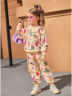Toddler Girls Figure Graphic Pullover & Sweatpants