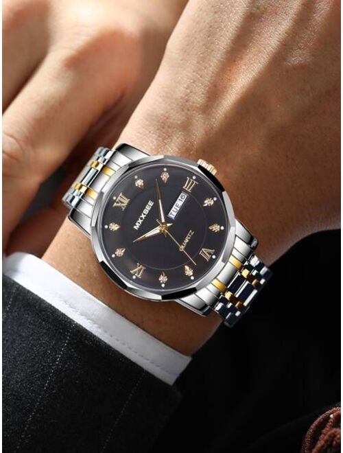 ABORNI Jewelry & Watches Men Calendar Detail Quartz Watch