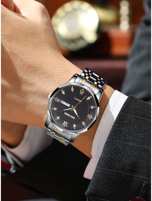 ABORNI Jewelry & Watches Men Calendar Detail Quartz Watch