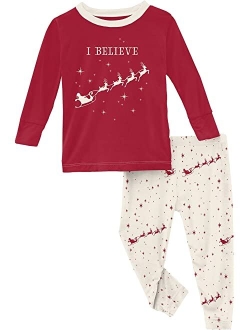 Kickee Pants Kids Long Sleeve Graphic Pajama Set (Toddler/Little Kids/Big Kids)