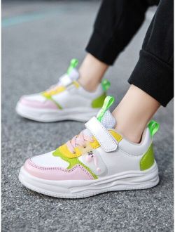 Xiemo Shoes Girls Color Block Skate Shoes Lace-up Design Sneakers