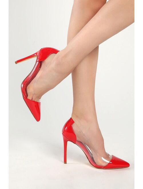Lulus Salema Red Patent Pointed-Toe Pumps