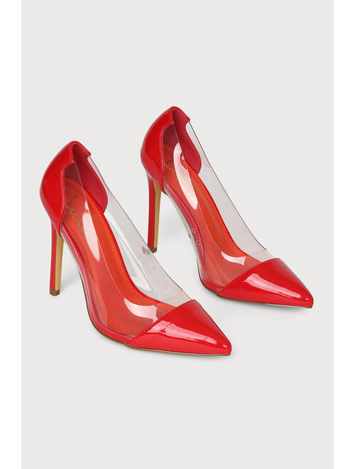Lulus Salema Red Patent Pointed-Toe Pumps