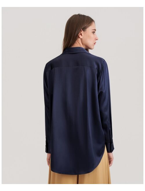 LilySilk SOS Silk Blouse Oversized Pure Silk Shirt Women Long Sleeve Button Up Ladies Silk Top Elegant Office Luxury