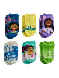 licensed character Disney's Encanto Girls 6-Pack No-Show Socks