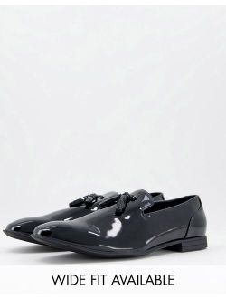 tassel loafers in black patent
