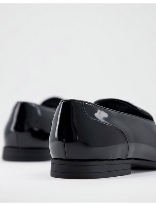ASOS DESIGN tassel loafers in black patent
