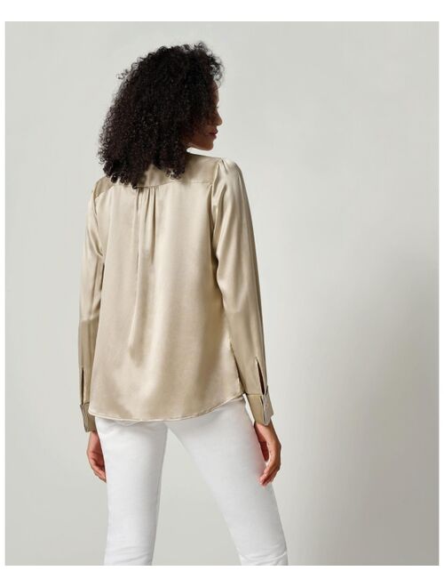 LILYSILK Women's Silk Blouse With Metal Chain