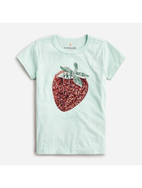 J.Crew Girls' sequin strawberry graphic T-shirt
