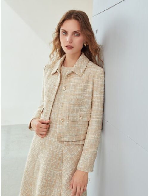MOTF Premium Tweed Single Breasted Overcoat