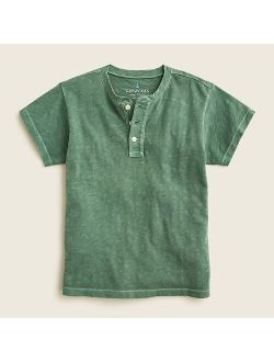 Boys' short-sleeve garment-dyed henley