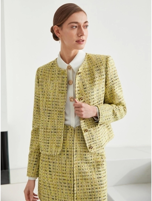 MOTF Premium Tweed Boxy Cropped Jacket