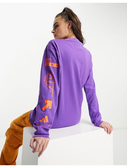 adidas Originals x IVY PARK Graphic long sleeve T-shirt in purple