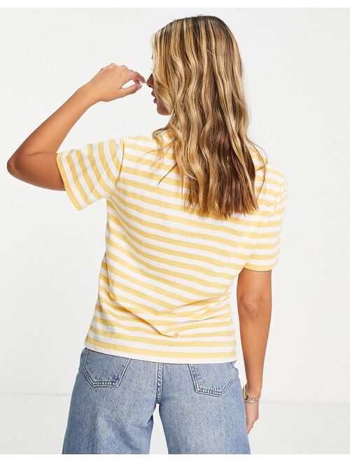 ASOS DESIGN ultimate t-shirt in marigold and white stripe