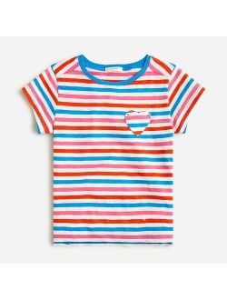 Kids' heart-pocket T-shirt in stripe