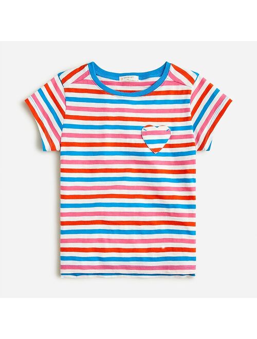 J.Crew Kids' heart-pocket T-shirt in stripe
