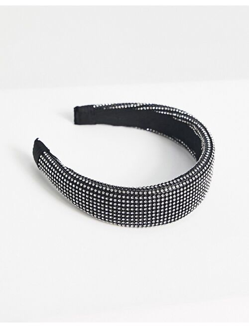 Vero Moda diamante party headband in black