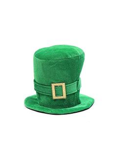 Wittocs St Patricks Day Hats Men Women St. Patrick's Day Shamrock Green Velvet Top Hat Green St. Patricks Day Party Favor Accessories Green Christmas Tree Topper Hat