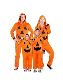 Little Bitty Matching Family Costumes Halloween Glow in The Dark One-Piece Jumpsuit Skeleton Hoodie Onesies for Adult & Kids
