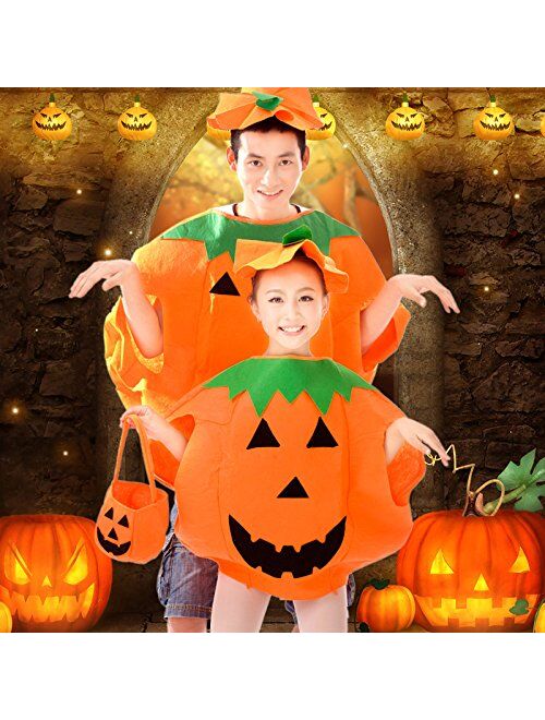 QBSM Halloween Pumpkin Costume Suit Party Clothing Clothes for Baby Toddler Child Kids Adults