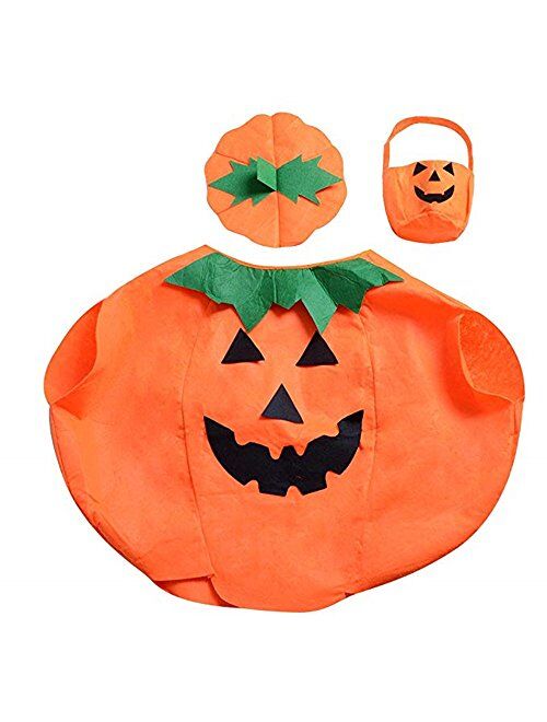QBSM Halloween Pumpkin Costume Suit Party Clothing Clothes for Baby Toddler Child Kids Adults