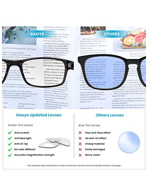 Gaoye 5-Pack Reading Glasses Blue Light Blocking,Spring Hinge Readers for Women Men Anti Glare Filter Lightweight Eyeglasses (#5-Pack Mix Color, 0.0)