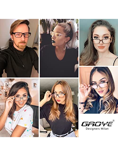 Gaoye 5-Pack Reading Glasses Blue Light Blocking,Spring Hinge Readers for Women Men Anti Glare Filter Lightweight Eyeglasses (#5-Pack Mix Color, 0.0)