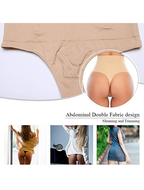 Werena Tummy Control Thong Shapewear for Women Seamless Shaping Thong Panties Body Shaper Underwear
