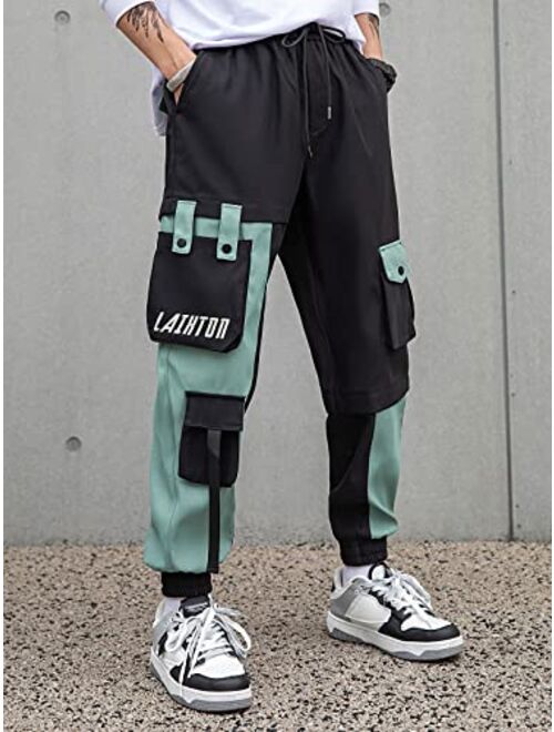 Laixton Mens Cargo Pants Long Unisex Outdoor Fashion Jogging Hip Hop Casual Joggers Pants Streetwear Jogger Sweatpants