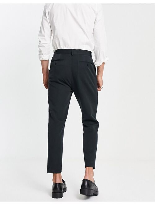 ASOS DESIGN tapered smart trousers in black