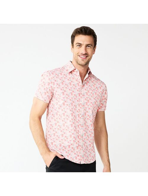 Men's Apt. 9 Slim-Fit Untucked Design Button-Down Tech Shirt