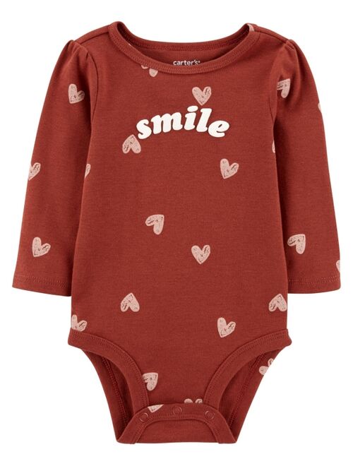 CARTER'S Baby Girls Smile Collectible Long Sleeves Bodysuit