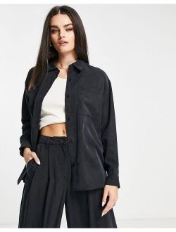 oversized shirt in black - part of a set