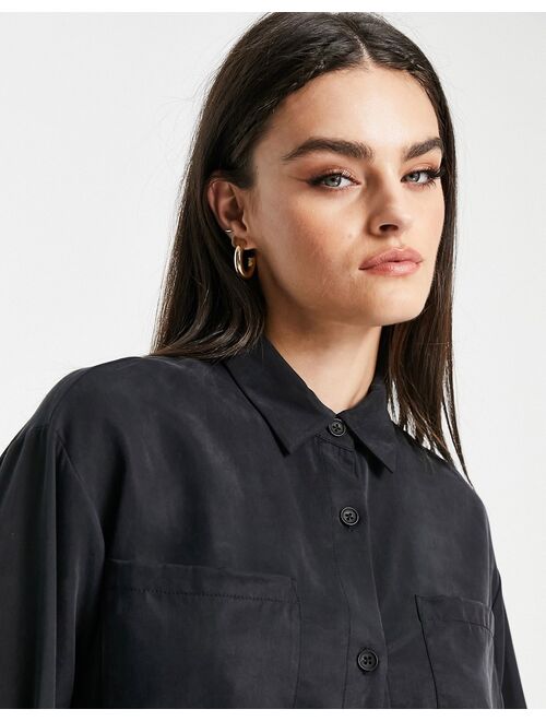 ASOS DESIGN oversized shirt in black - part of a set