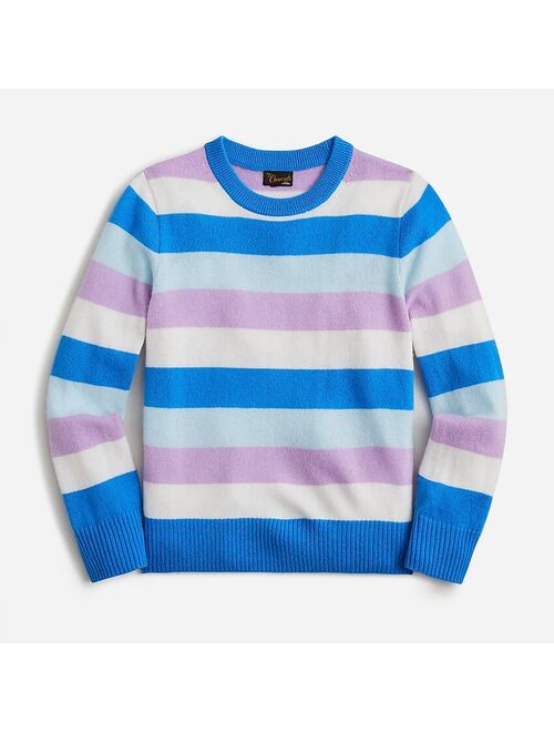 Kids&apos; cashmere crewneck sweater in stripe