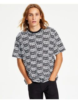 Men's Relaxed-Fit Batwing Tile Logo Graphic T-Shirt