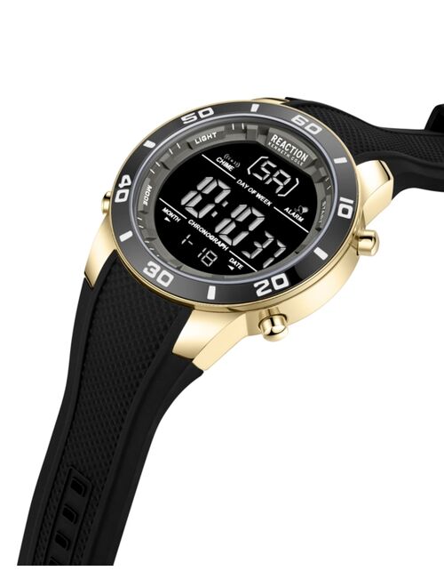 KENNETH COLE REACTION Men's Digital Black Silicon Strap Watch, 49mm