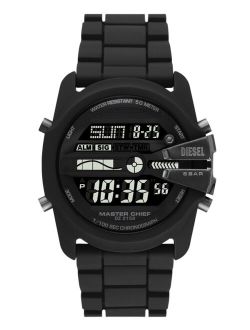 Men's Master Chief Digital Black Silicone Strap Watch 44mm