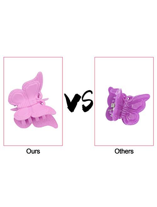 EAONE 50 Pieces Butterfly Hair Clips Pastel Hair Clips Mini Cute Clips Hair Accessories for Hair 90s Girls Women with Box Package, Matte Candy Colors