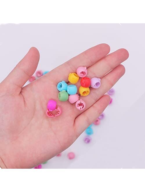 Misgirlot Mini Hair Claw Clips,100Pcs Rainbow Mini Hair Clips Rainbow Beads Clip Colorful Bead Hair Pins Tiny Plastic Jaw Clips Hair Accessories for Women Girls (Random C