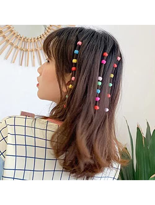 Misgirlot Mini Hair Claw Clips,100Pcs Rainbow Mini Hair Clips Rainbow Beads Clip Colorful Bead Hair Pins Tiny Plastic Jaw Clips Hair Accessories for Women Girls (Random C
