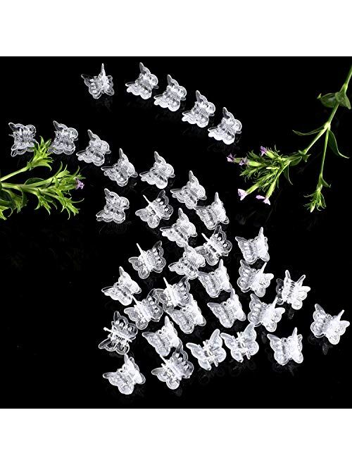 Syhood 60 Pieces Mini Hair Claws Clip Butterfly Plastic Hair Claws Pins Clamps Hair Accessories for Girls and Women, Clear