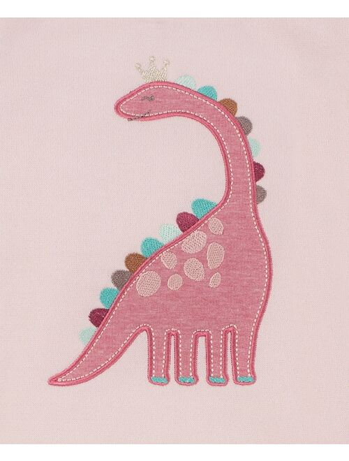 KIDS HEADQUARTERS Baby Girls Fleece Pullover Tunic and Dinosaur Camo Leggings, 2 Piece Set