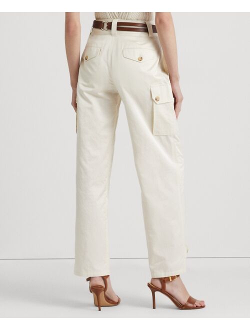 Polo Ralph Lauren LAUREN RALPH LAUREN Women's Shantung Wide-Leg Cargo Pants