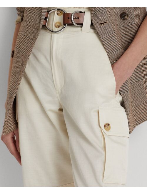 Polo Ralph Lauren LAUREN RALPH LAUREN Women's Shantung Wide-Leg Cargo Pants