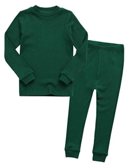 VAENAIT BABY 6M-12Y Kids Unisex Girls & Boys Soft Comfy Modal Tencel Shirring Sleepwear Pajamas 2pcs Set