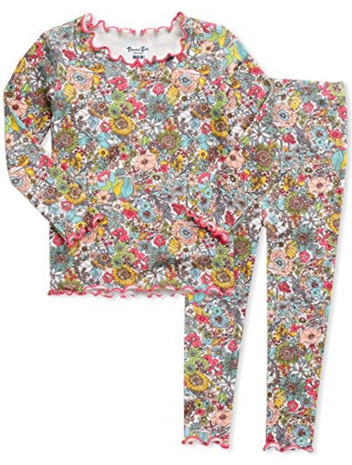 VAENAIT BABY 6M-12Y Kids Unisex Girls & Boys Soft Comfy Modal Tencel Shirring Sleepwear Pajamas 2pcs Set