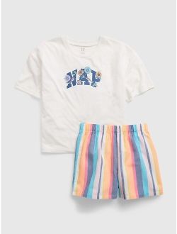 Kids 100% Recycled PJ Shorts Set
