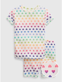 babyGap 100% Organic Cotton Rainbow Heart PJ Shorts Set